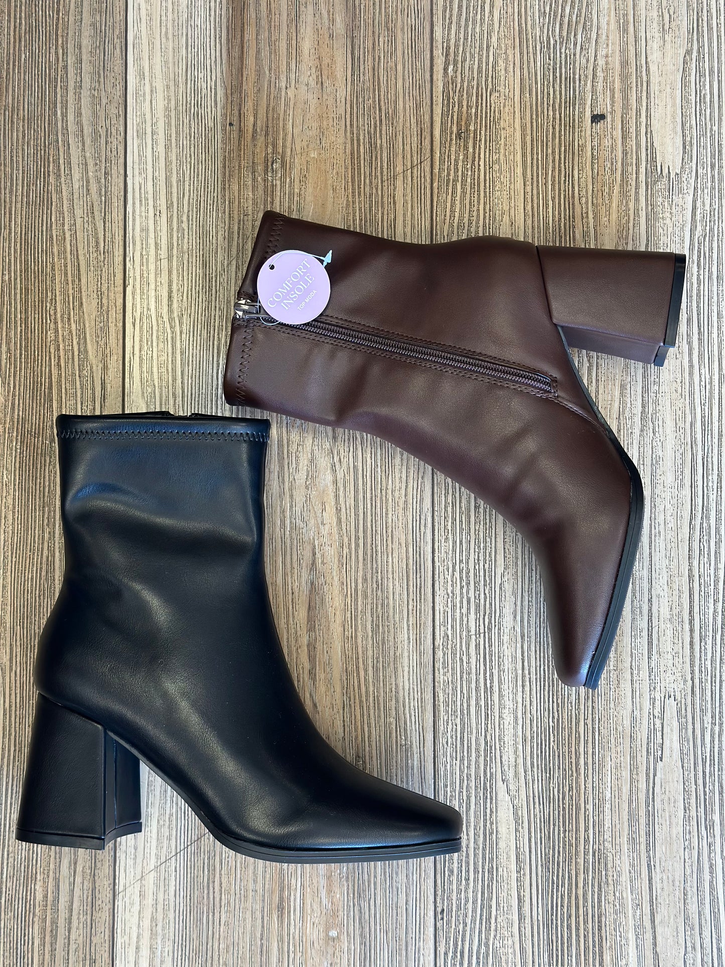 Faux Leather Booties