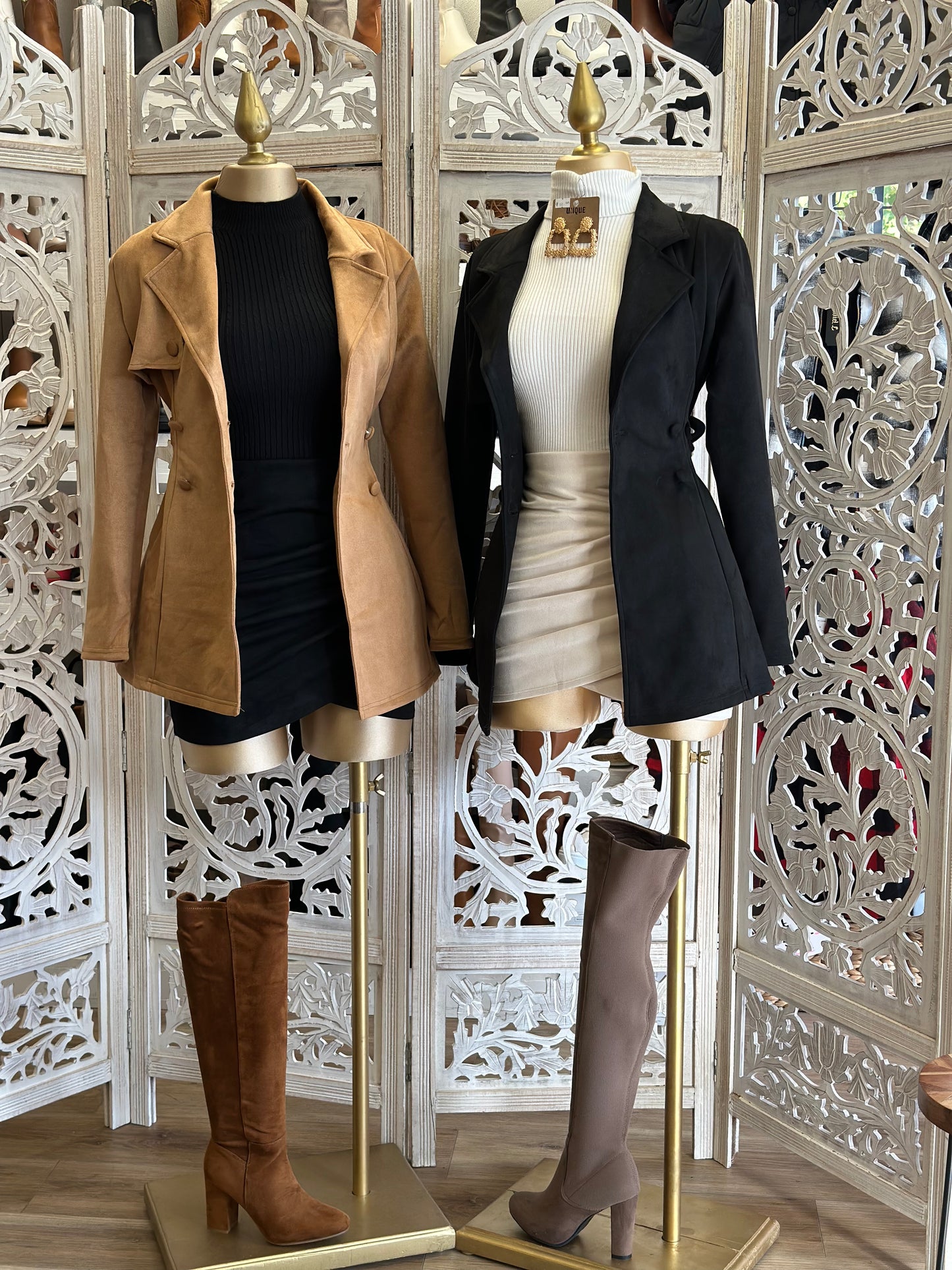 Suede Brown Button Coat