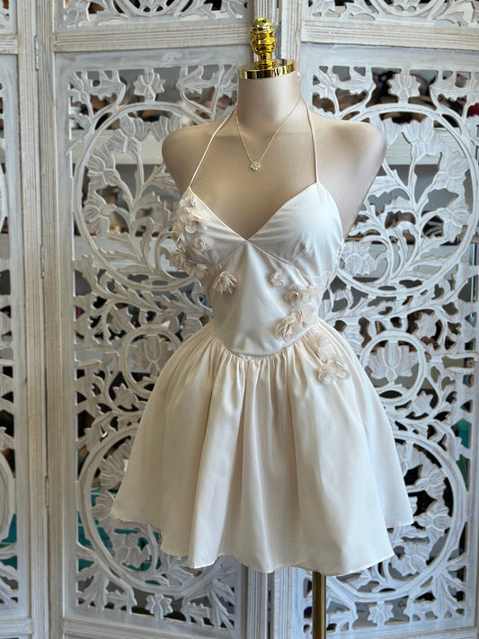 Floral Puffy Mini Dress- Not Stretchy, No Estira