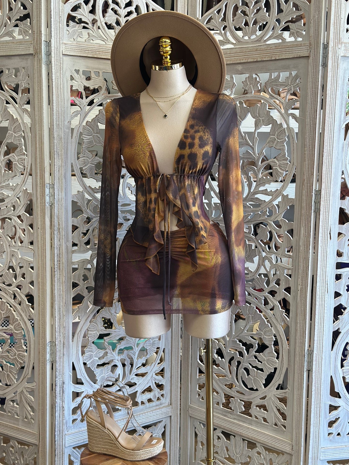 Multi Print Mesh Mini Set-Estira,Stretchy
