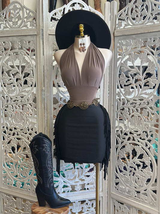 Black  Ruffle Mini Skirt very stretchy