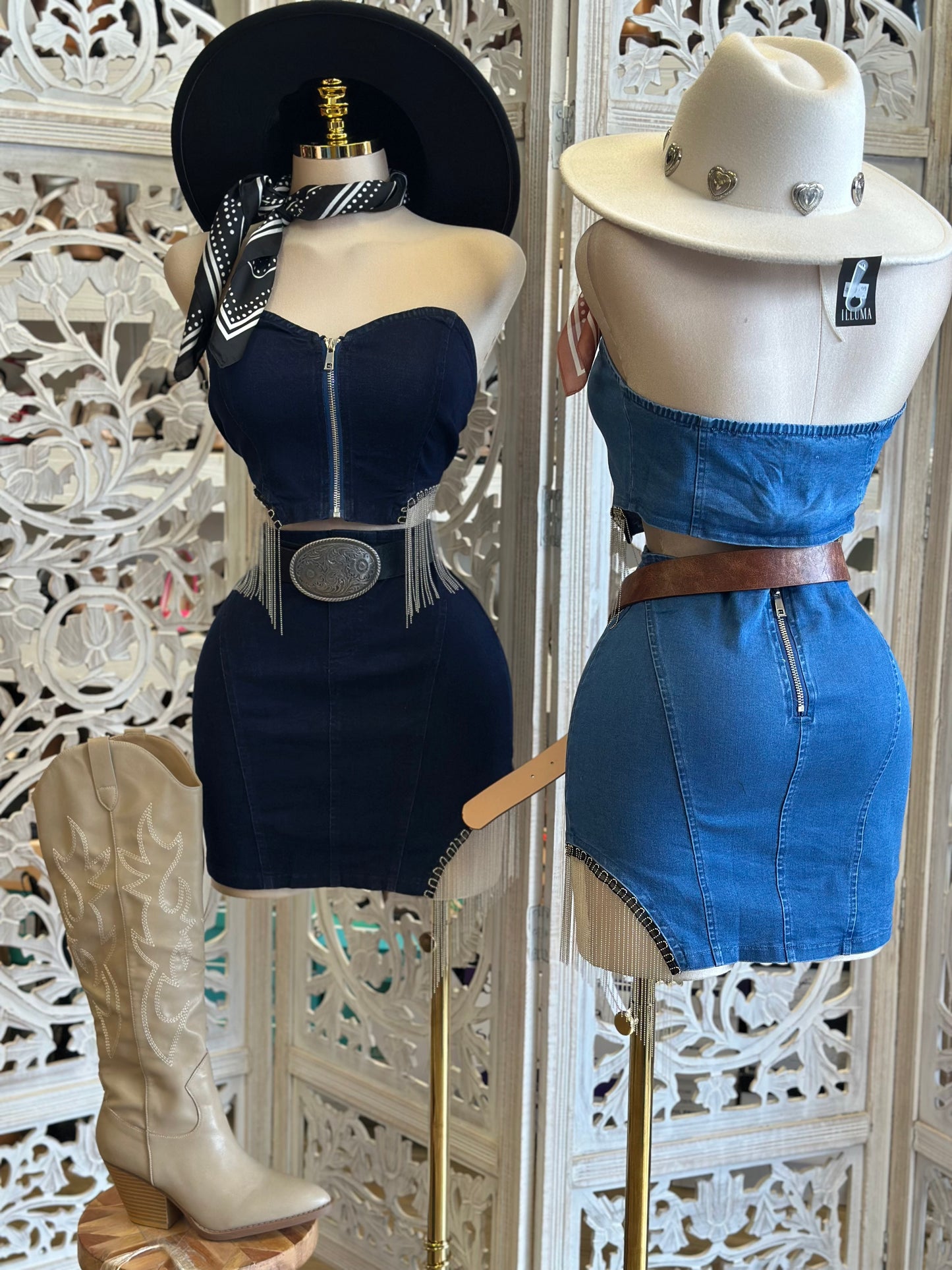 Denim Oval Cutout Set- Stretchy,Estira