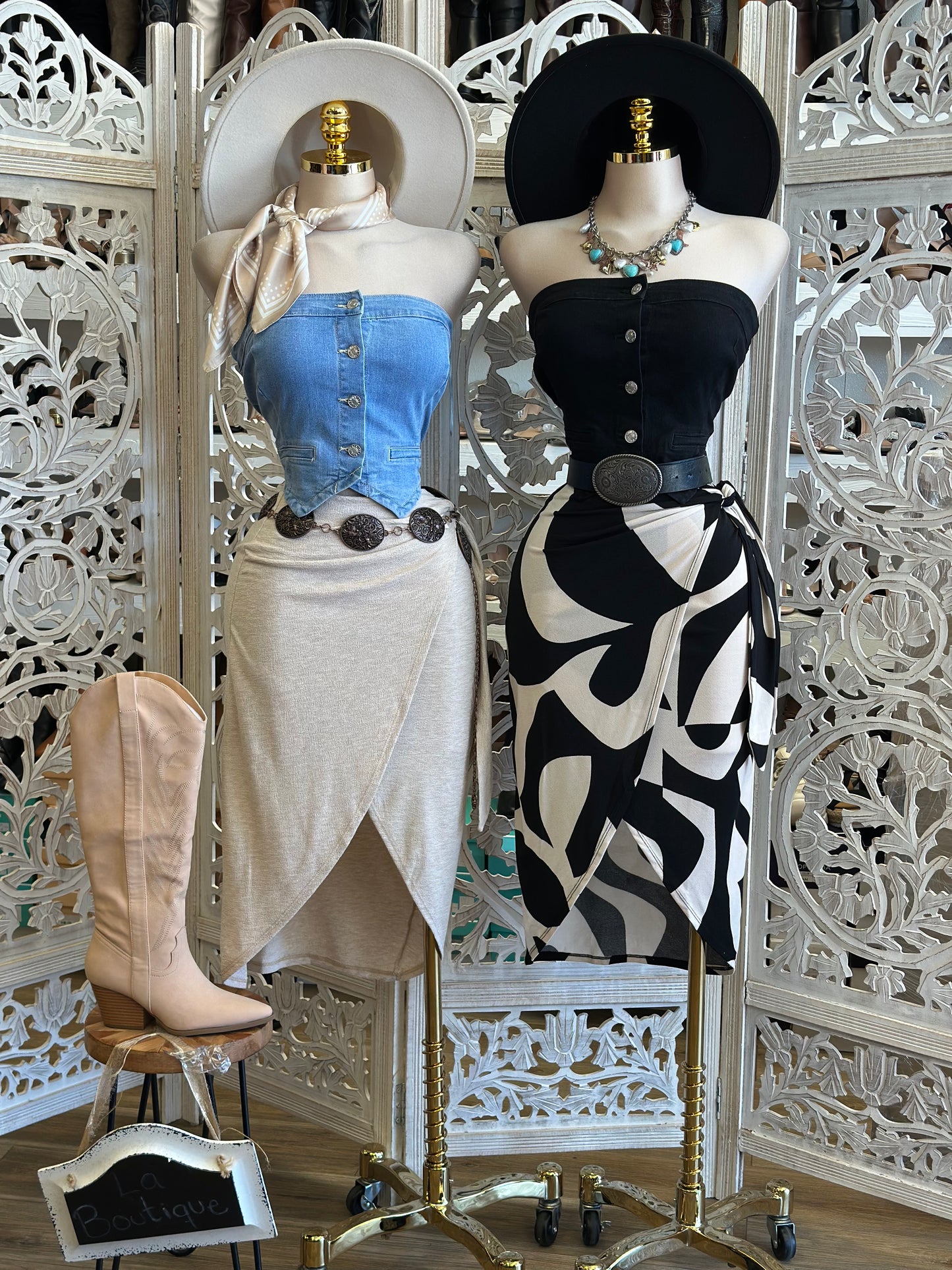 Wrapped Midi Skirt-Estira, Stretchy