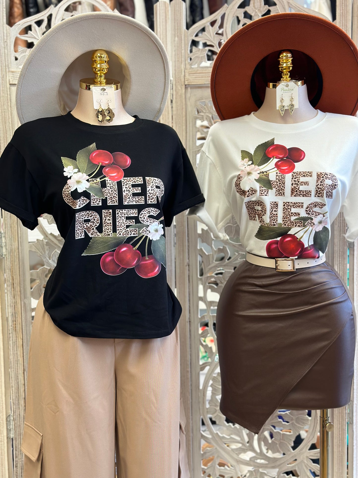 Cherries Graphic Tee-Estira,Stretchy