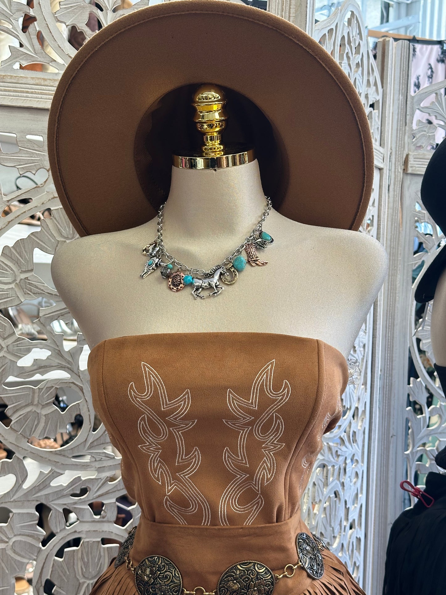 Western Embroidered Top- Estira , Stretchy