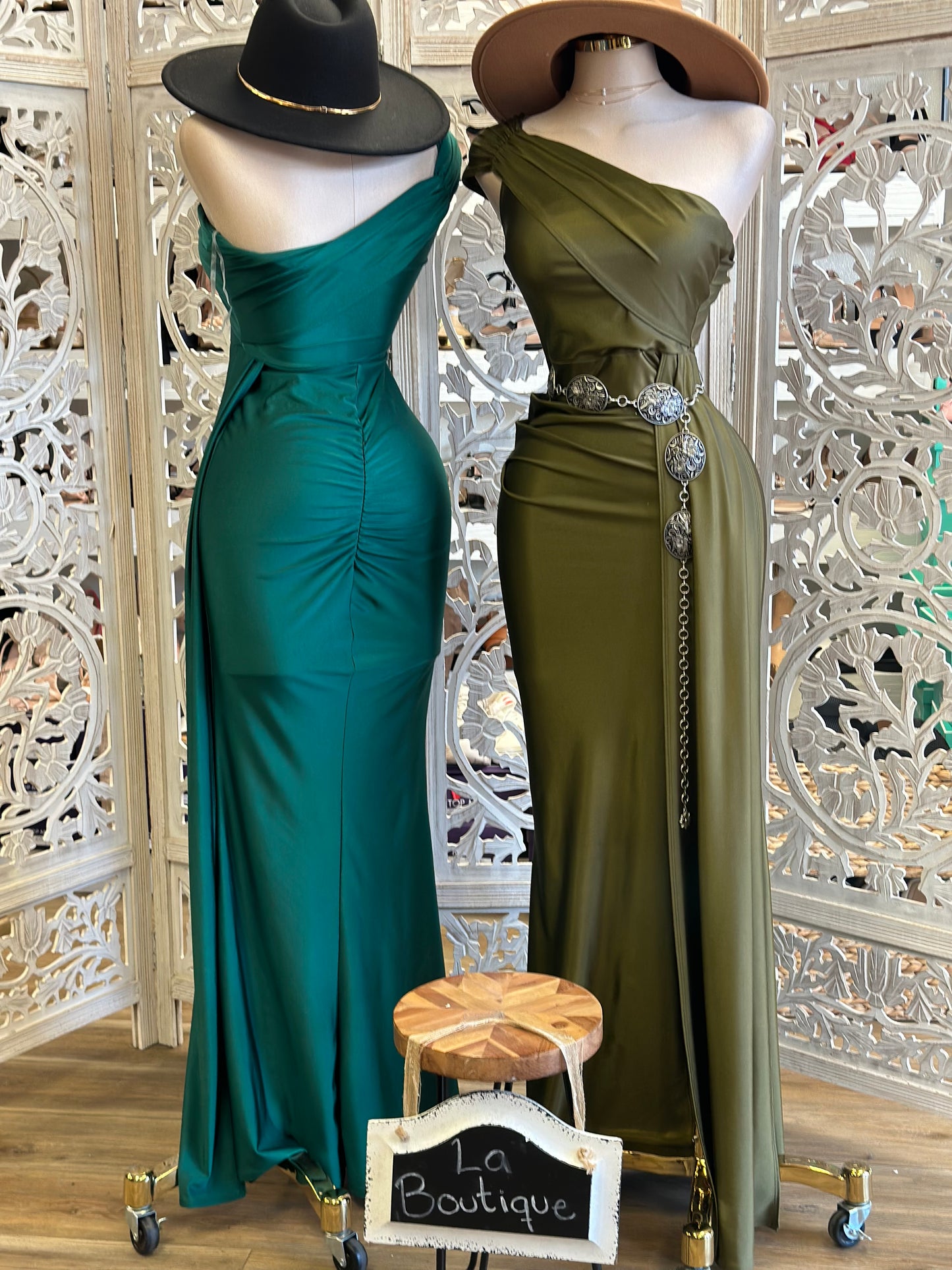 One Sleeve High Slit Gown- Stretchy,Estira