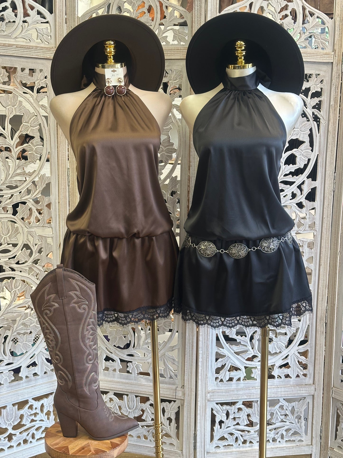 Midnight Line Dance Dress -Stretchy,Estira