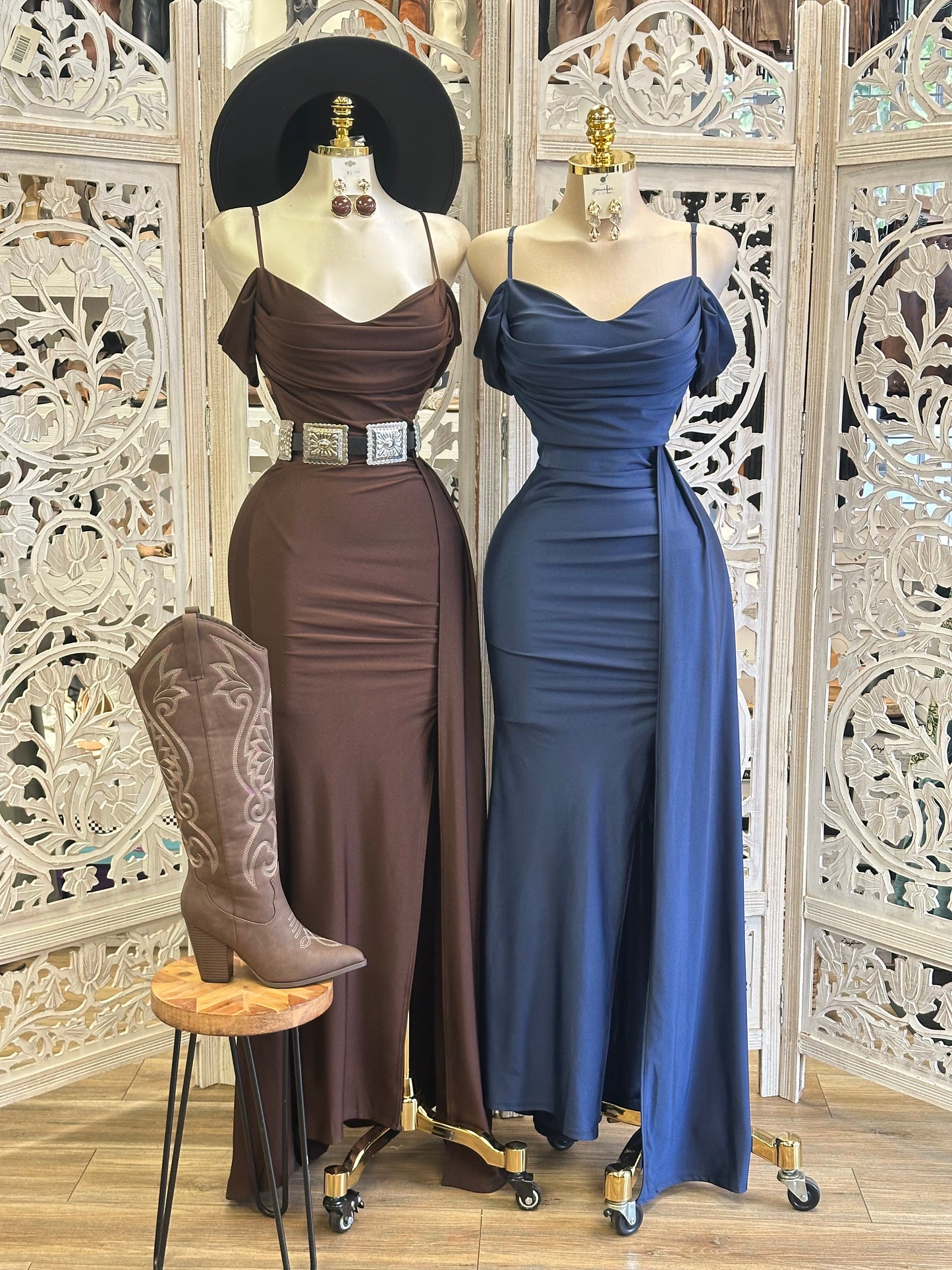 Sultry Silhouette Satin Dress -Stretchy,Estira