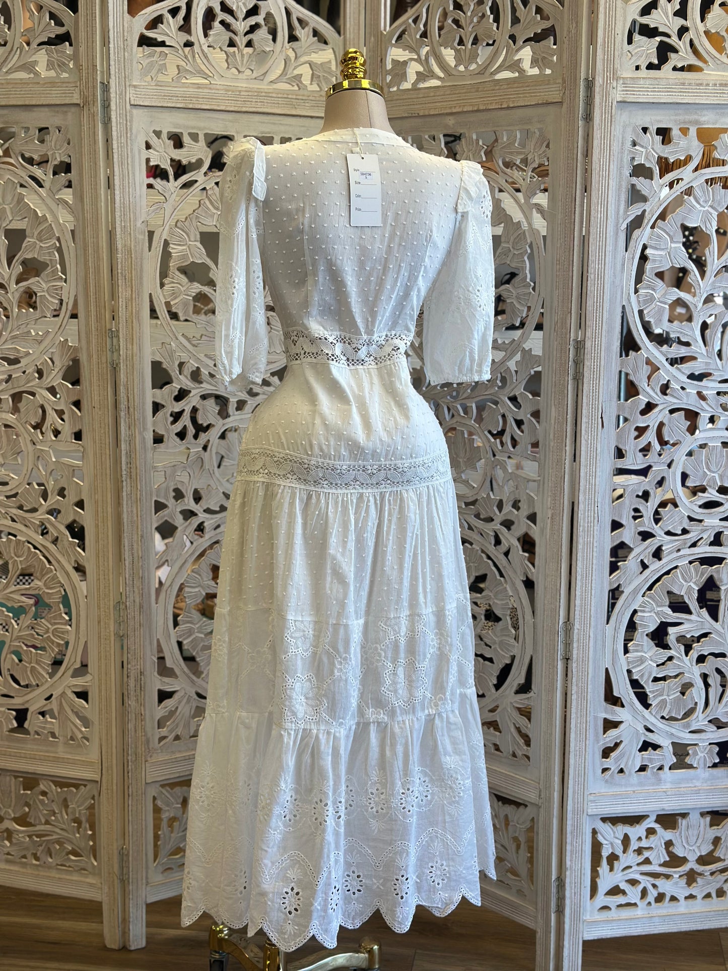 Lace Love White Dress-No Estira, Not Stretchy
