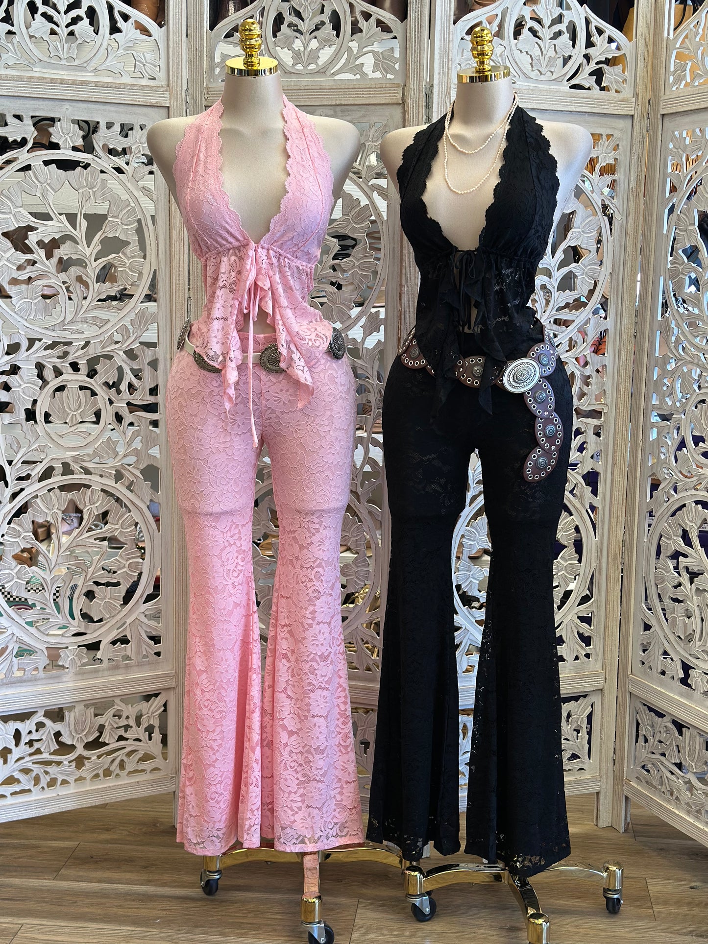 Sexy Lace Panta Set- Estira Poco, Slightly Stretchy