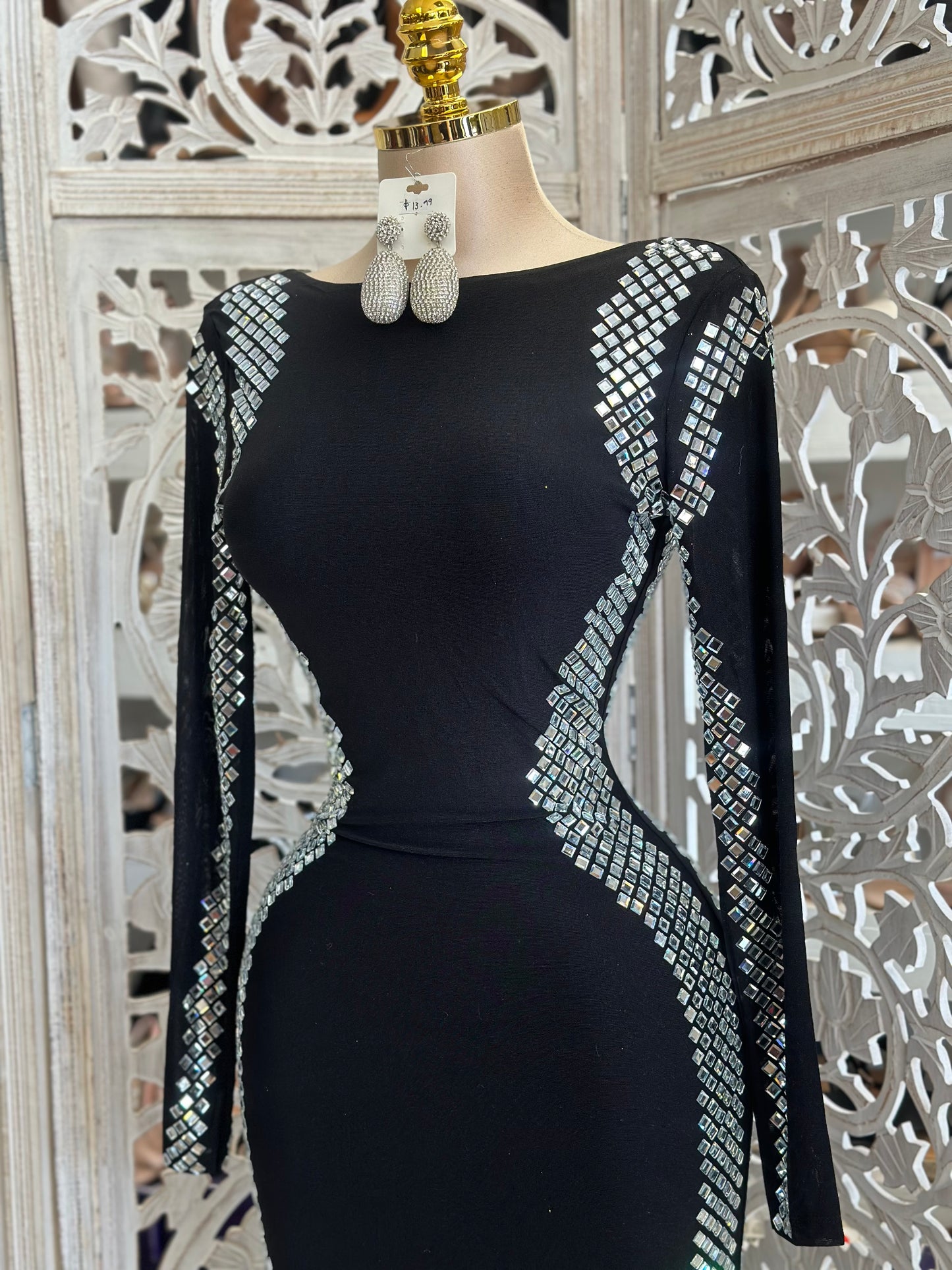 Curvy Sequin Lined Formal Dress- Stretchy,Estira