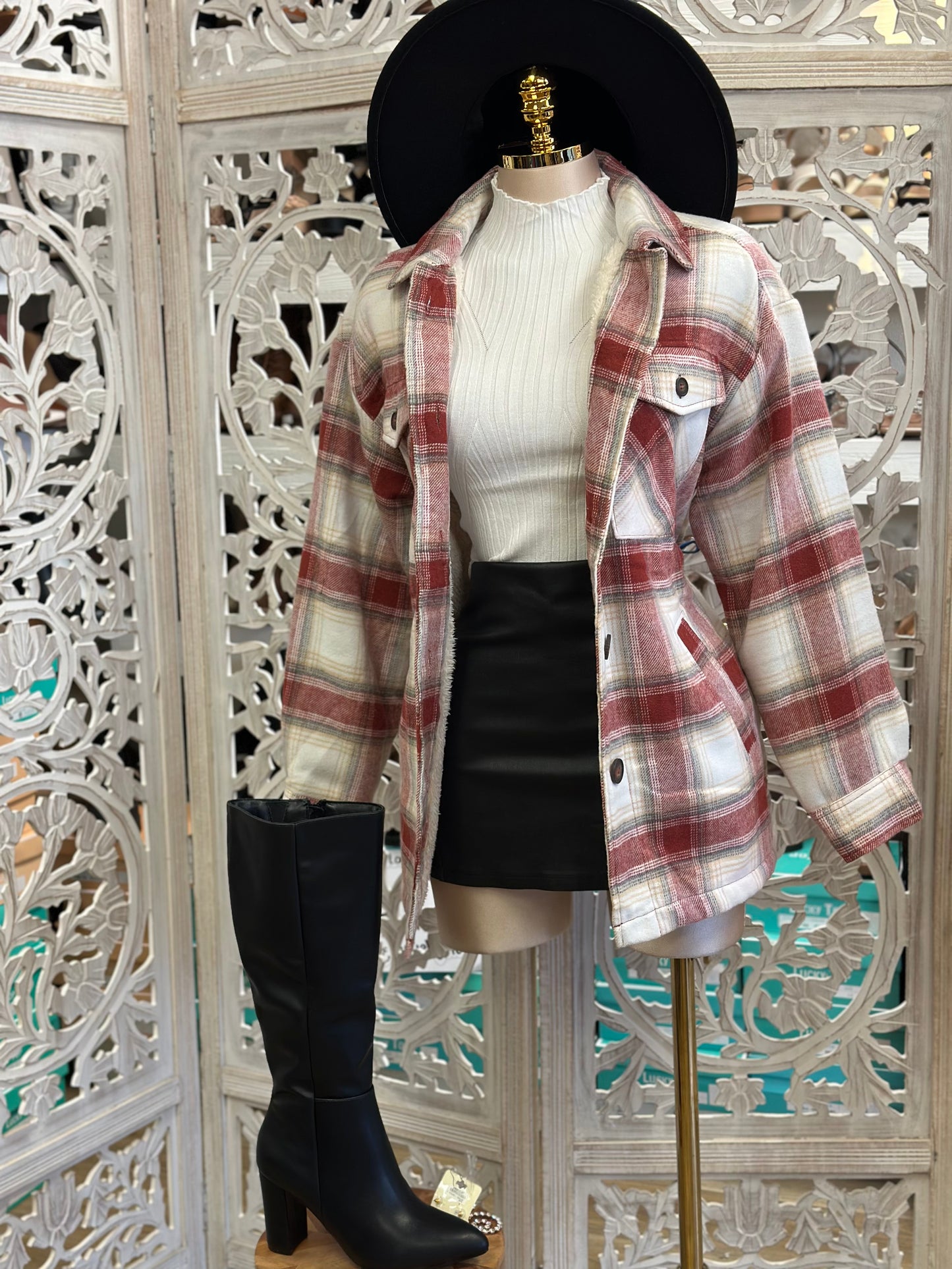 Red Flannel Sherpa Jacket
