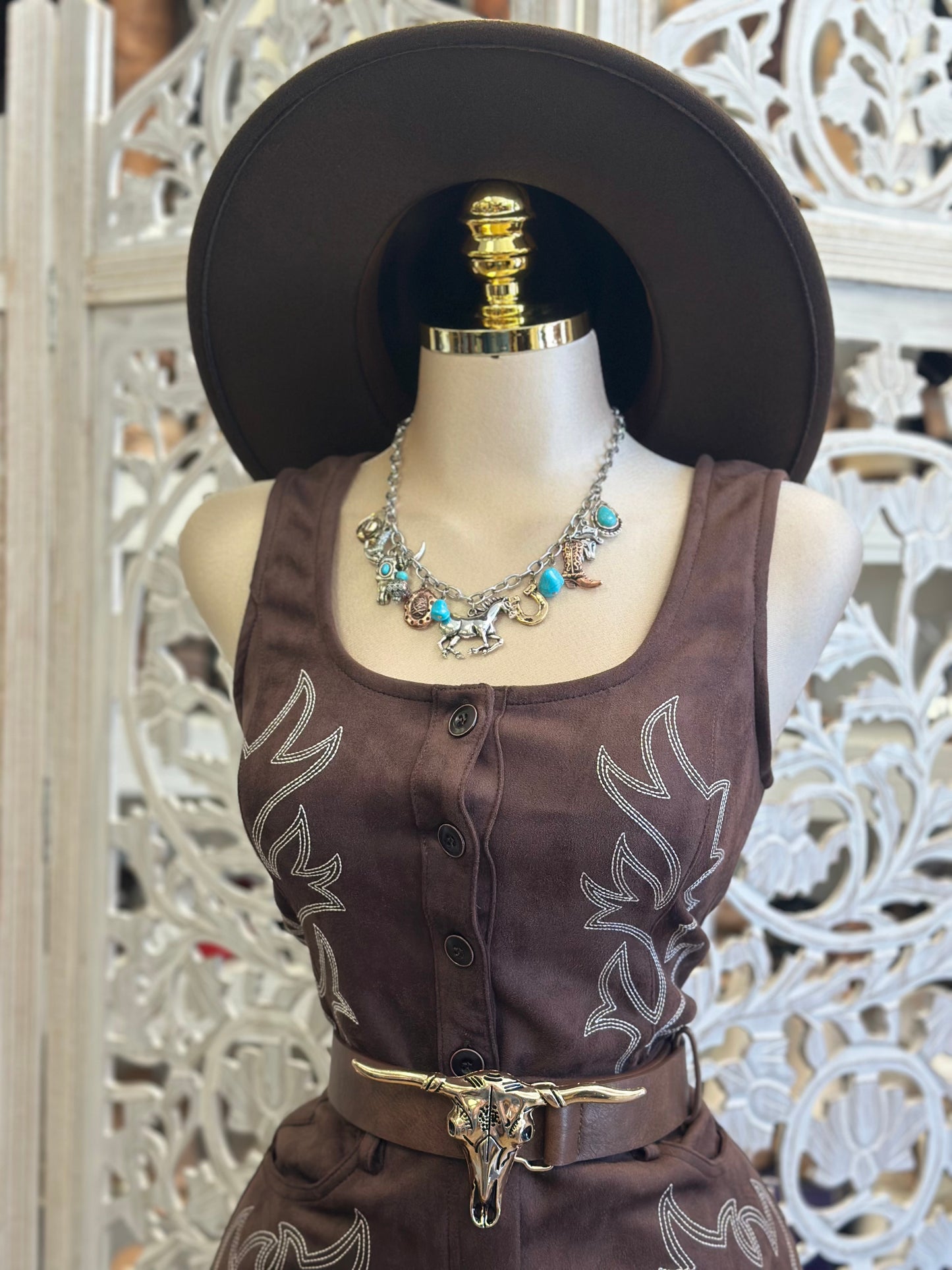 Earth Brown Flower Set- Slightly Stretchy, Estira Poco