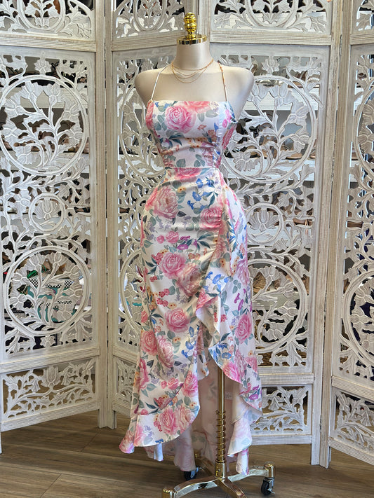 Cross Back Ditsy Floral Maxi Dress- Not Stretchy, No nEstira
