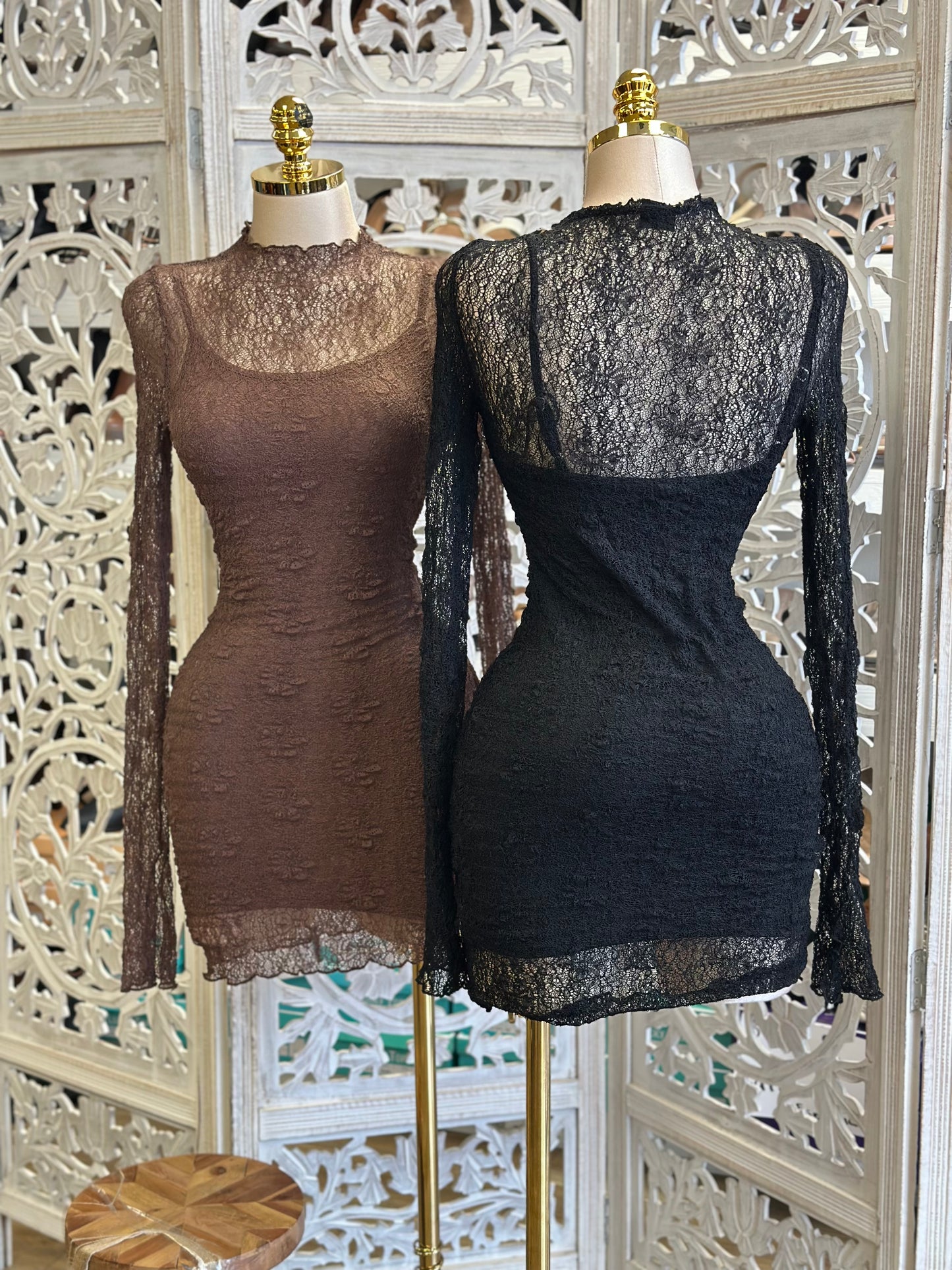 Sexy Lace Mini Dress- Stretchy,Estira