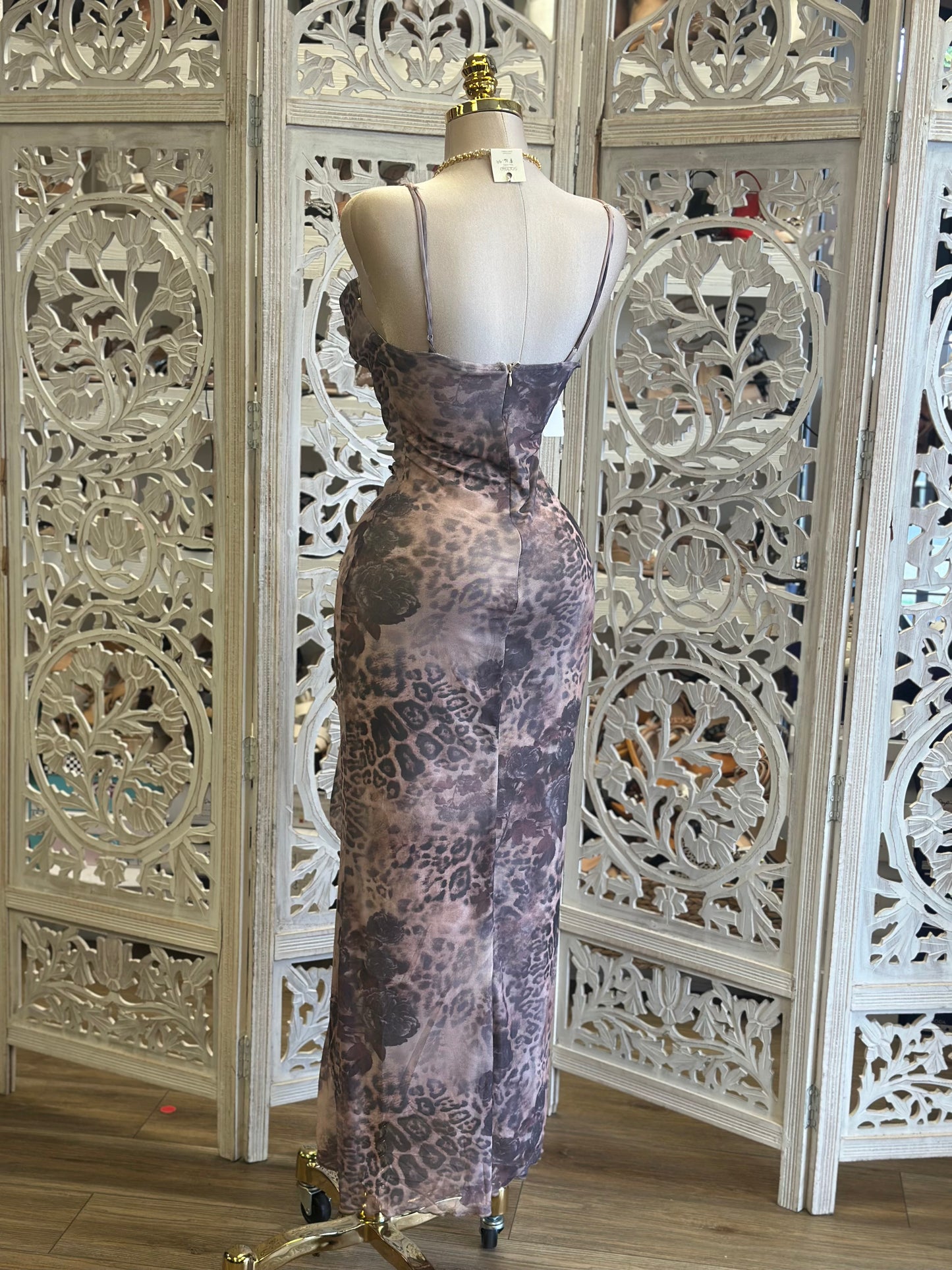 Brushed Cheetah Print Dress -  Estira, Stretchy