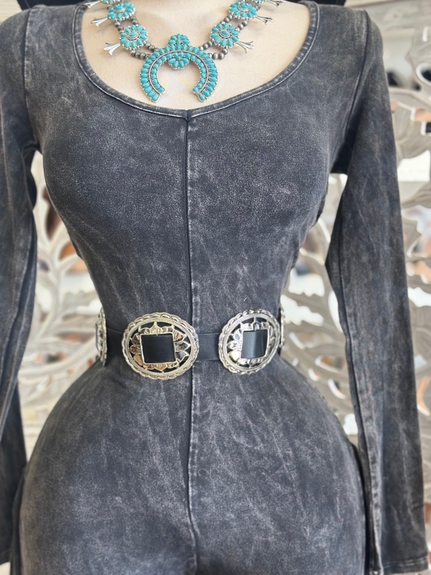 Black Circular Brass Belt