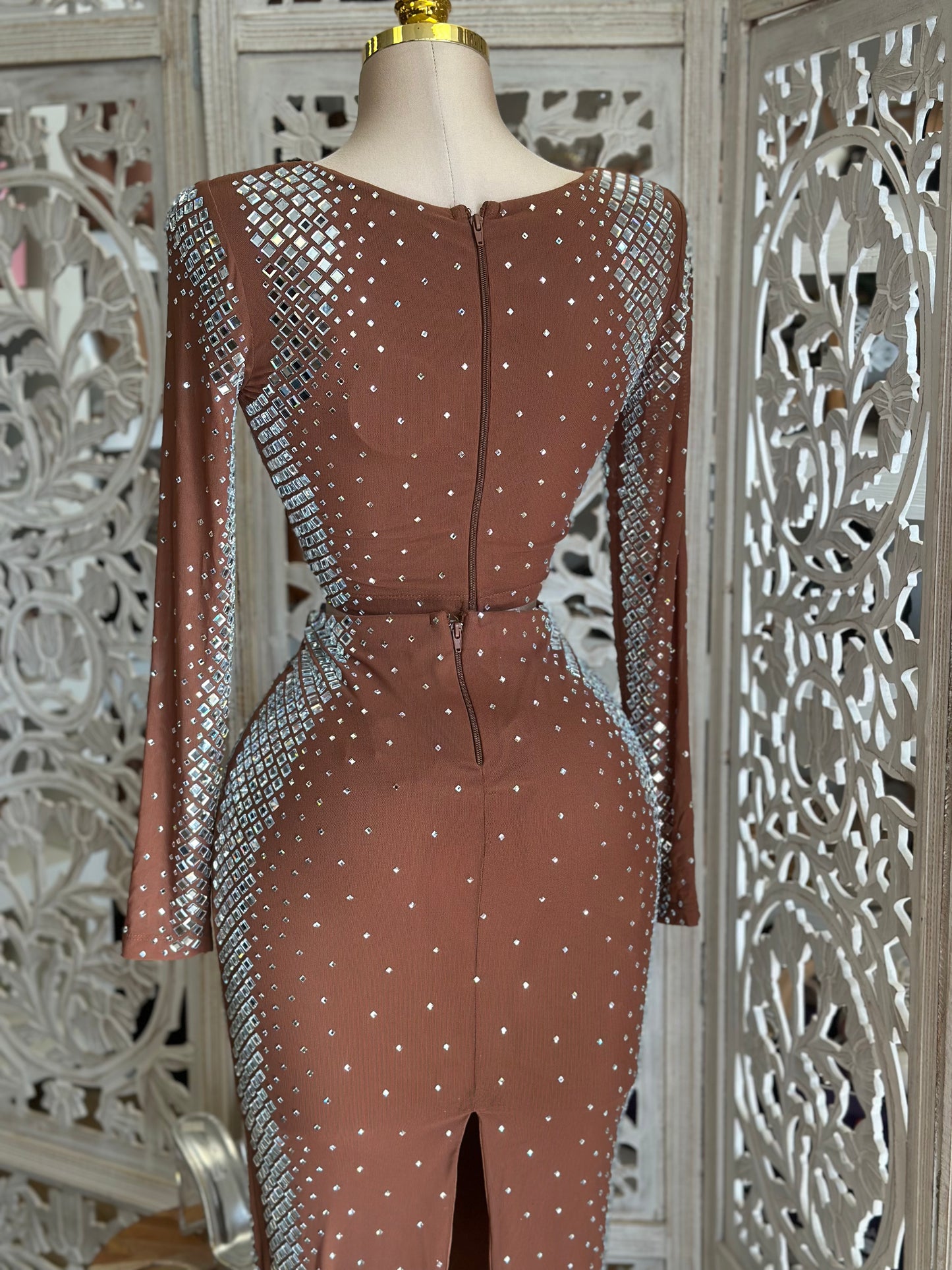 Gradient Rhinestone Brown Set - Stretchy, Estira