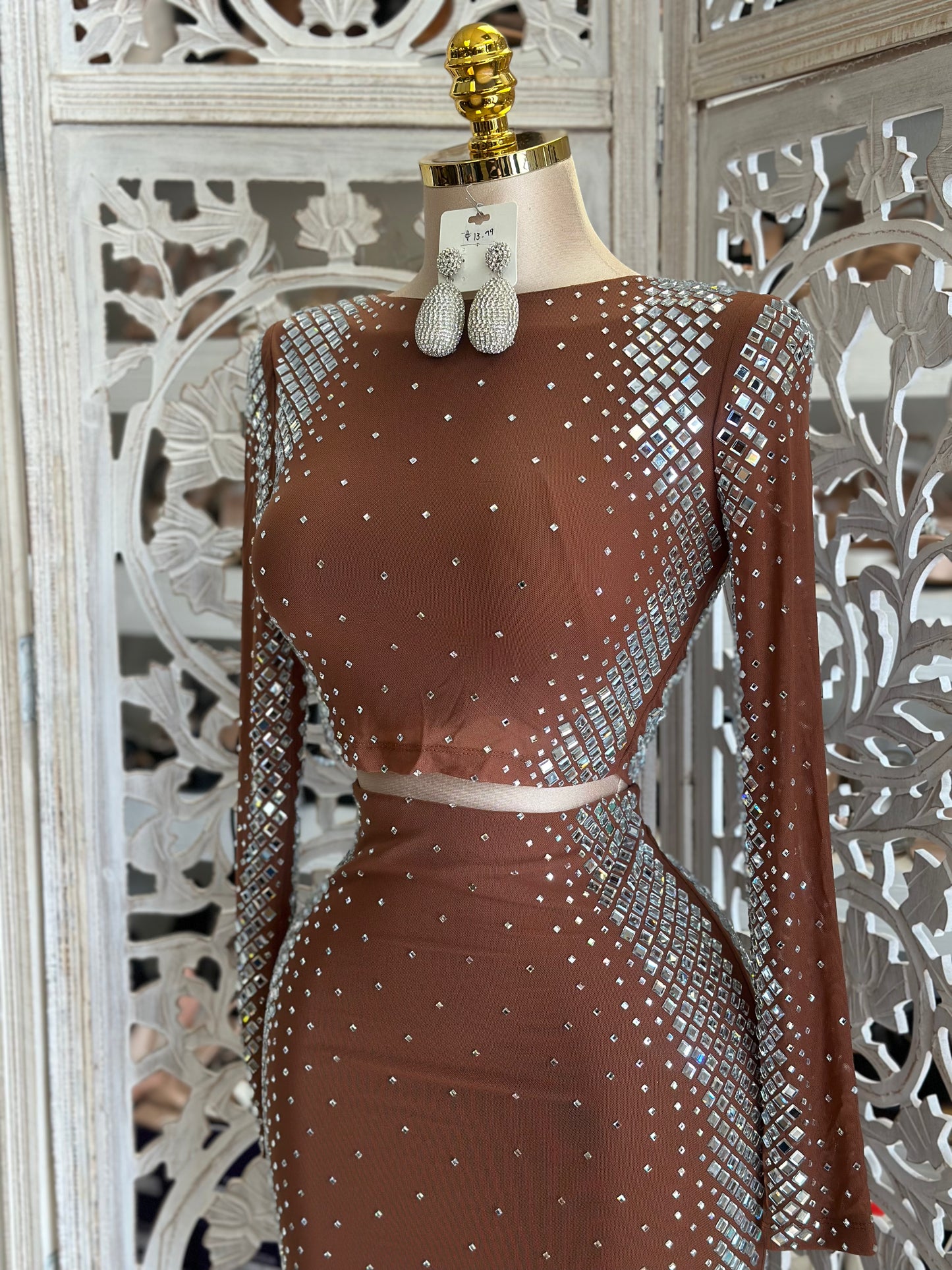 Gradient Rhinestone Brown Set - Stretchy, Estira