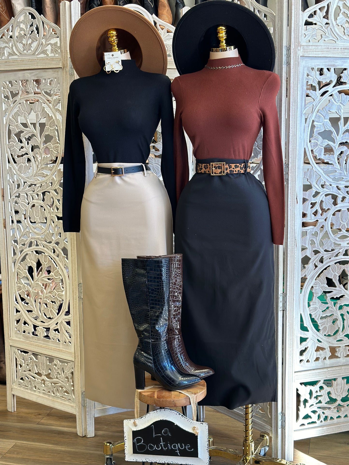 Heartline Vest and Cargo Midi Skirt Set- Not Stretchy, No Estira
