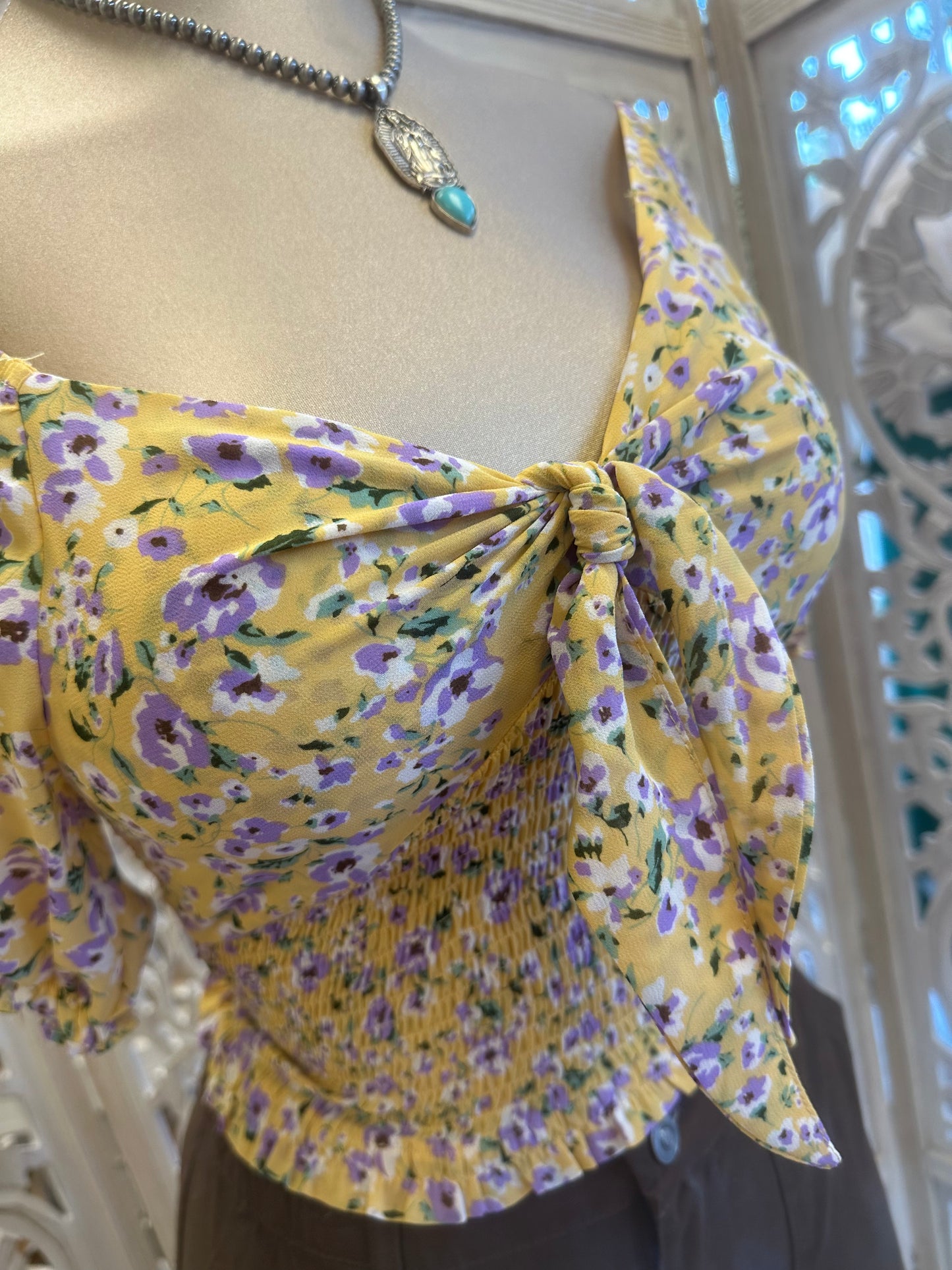 Yellow Bow Front Top