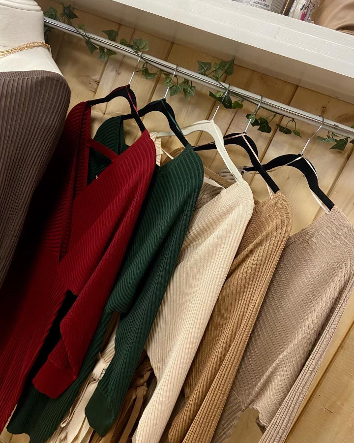 Knit cross-front dress