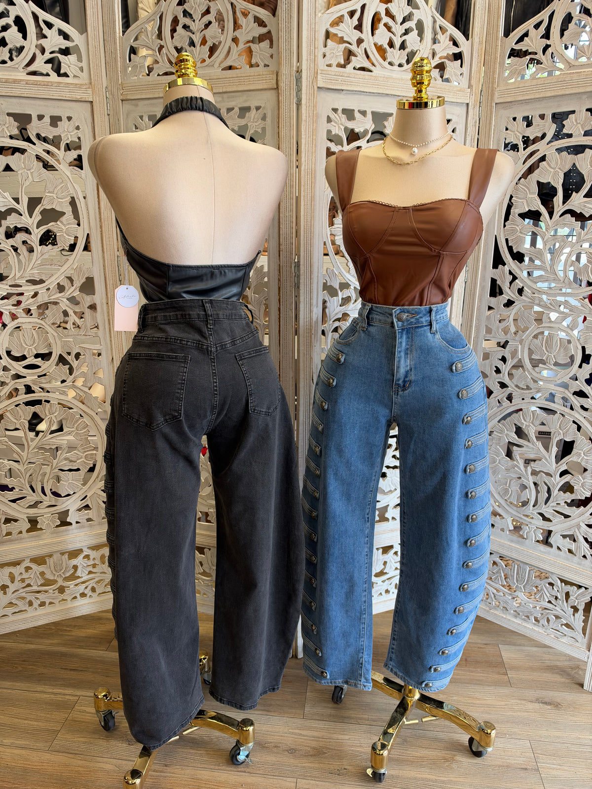 Milanese Button Denim Jean- Very Stretchy