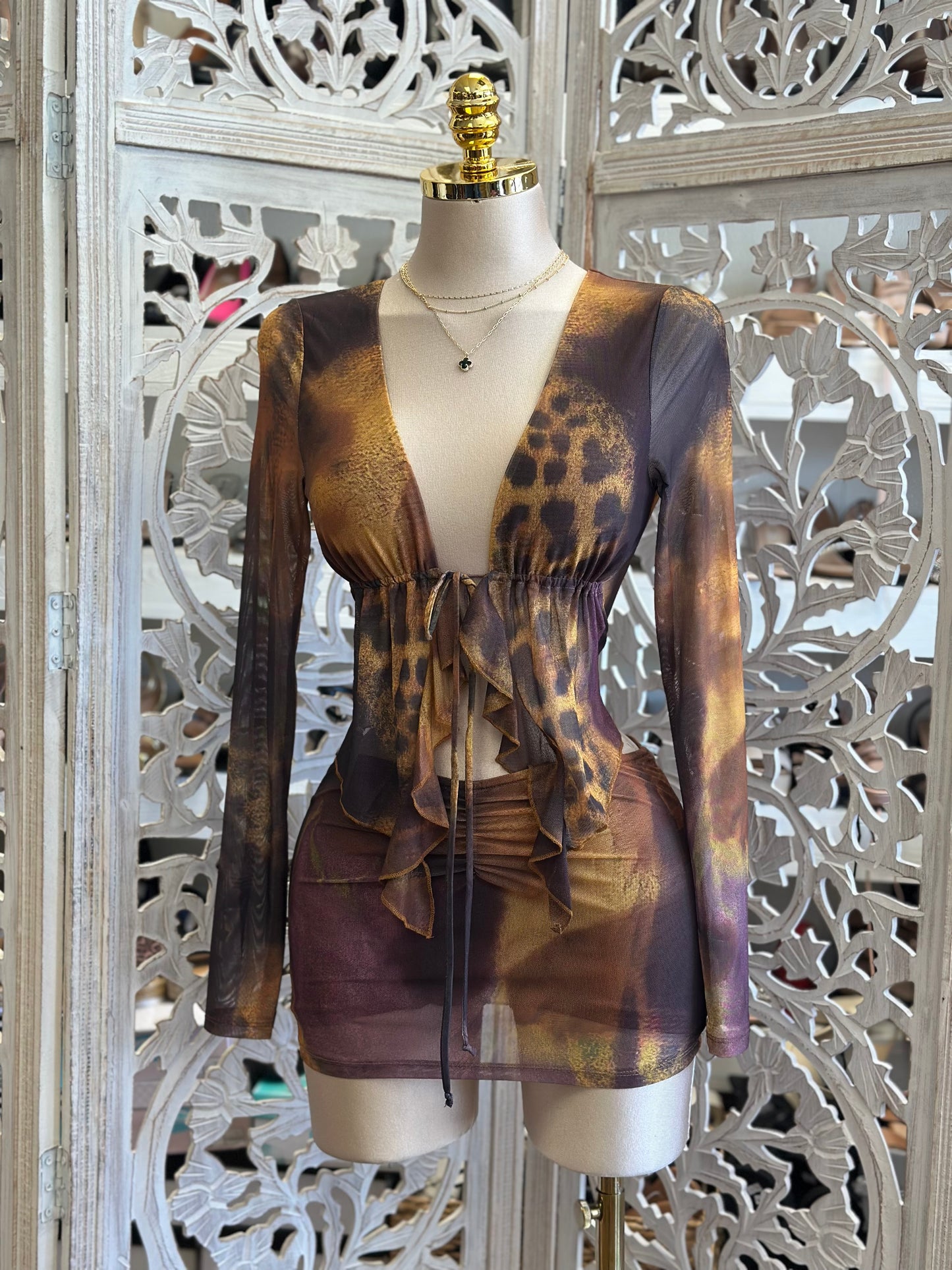 Multi Print Mesh Mini Set-Estira,Stretchy