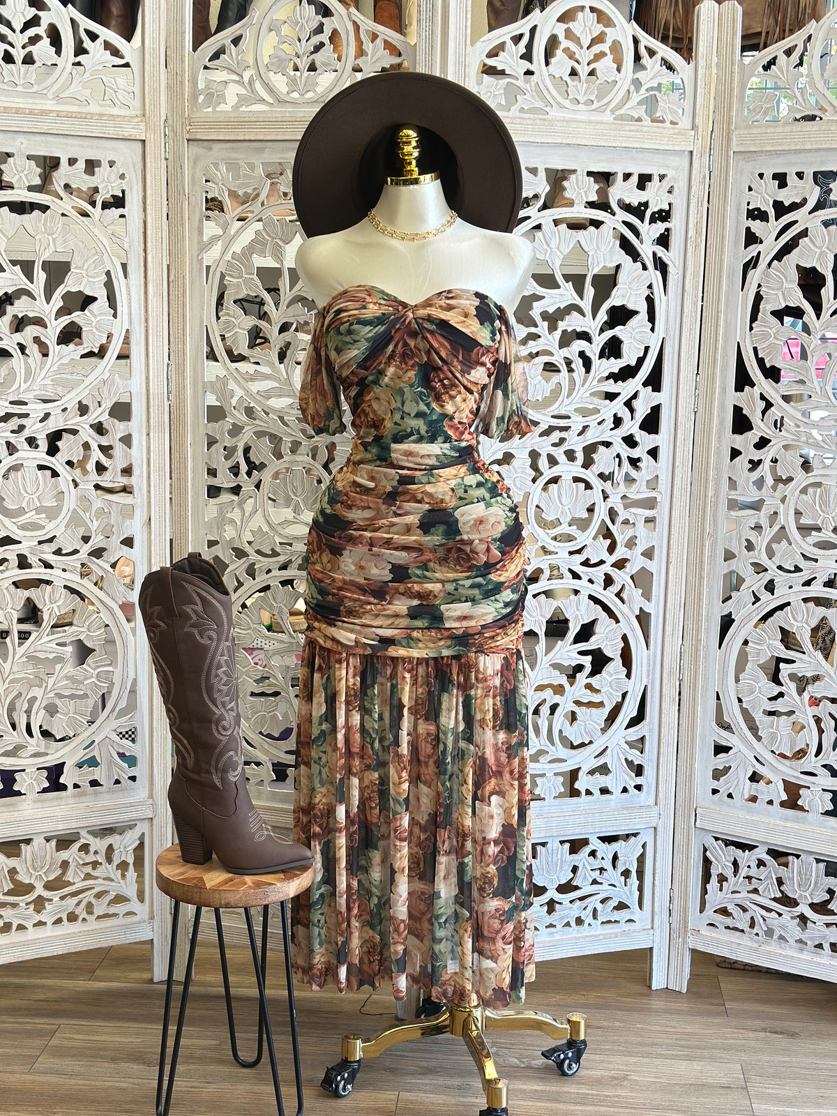 Painted Canyon Floral Dress- Estira, Stretchy