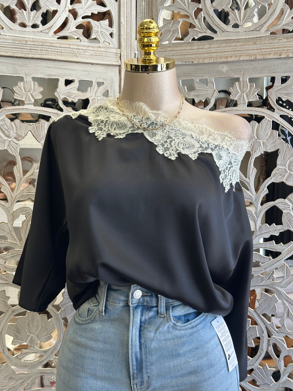 Etherea Lace-Trim Blouse