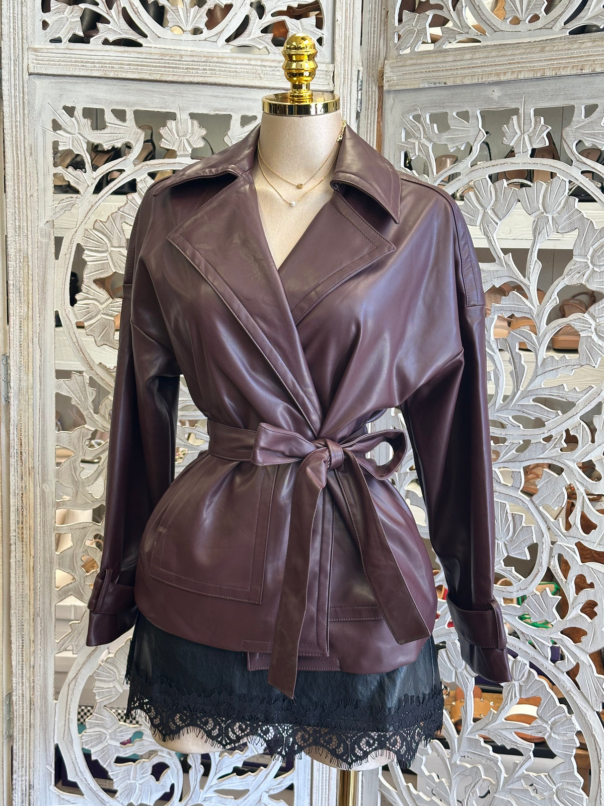 Sabrina Venetian Trim Mini Coat