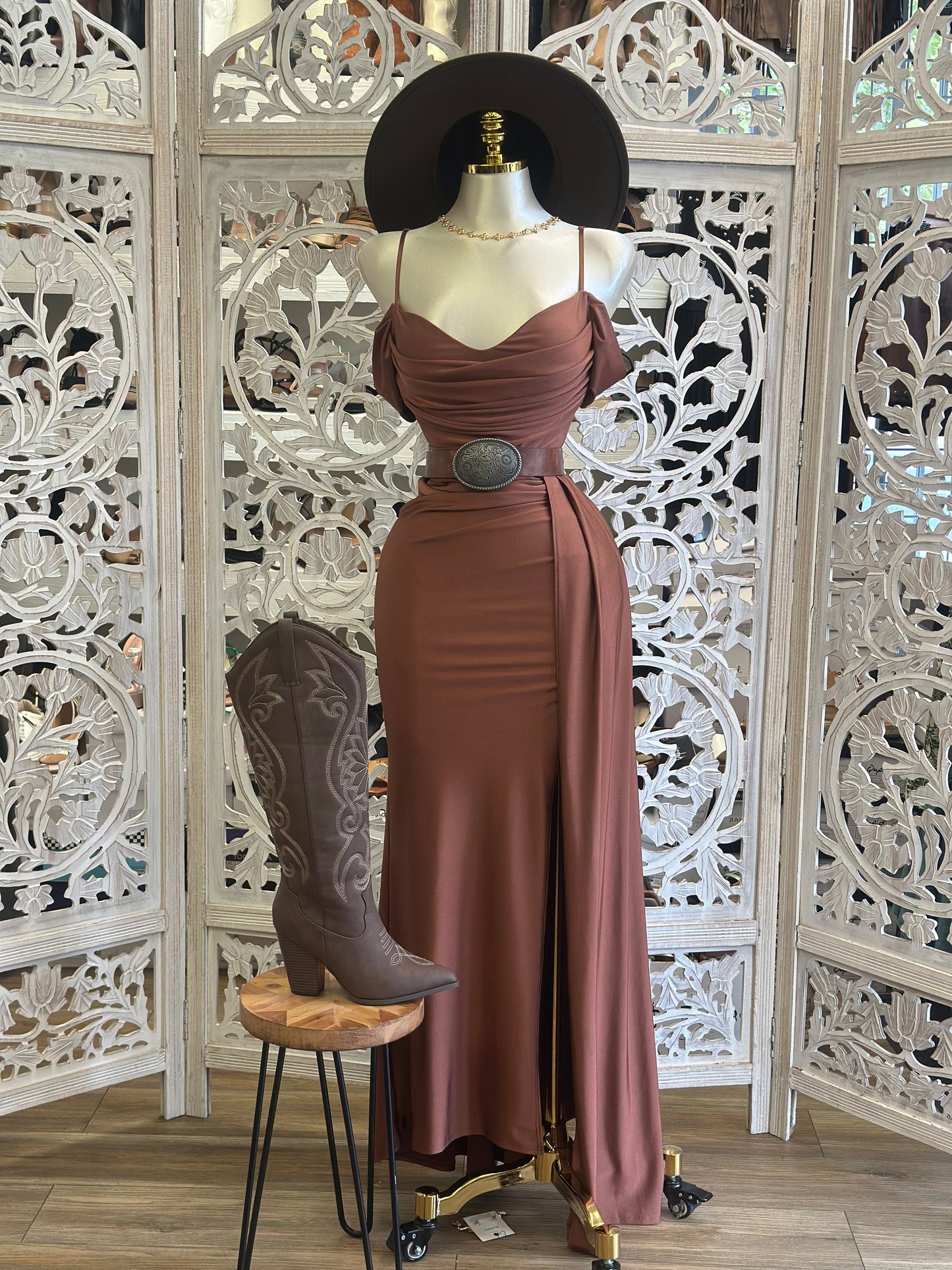 Sultry Silhouette Satin Dress -Stretchy,Estira