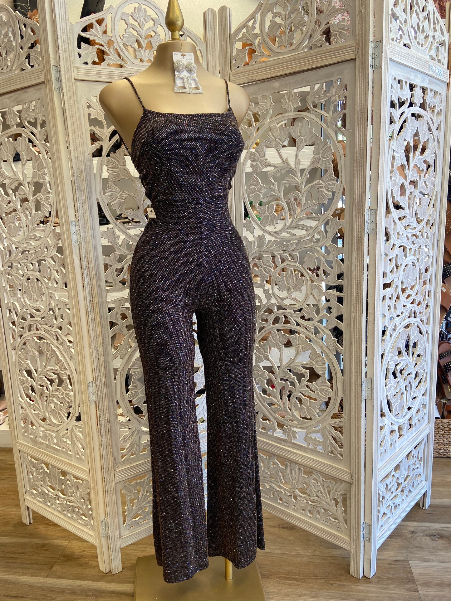 Glitter Backless Romper