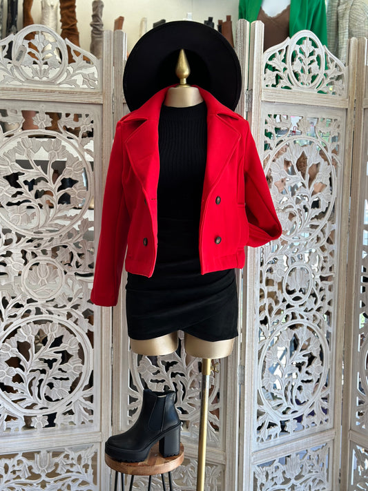 Red Cropped Coat