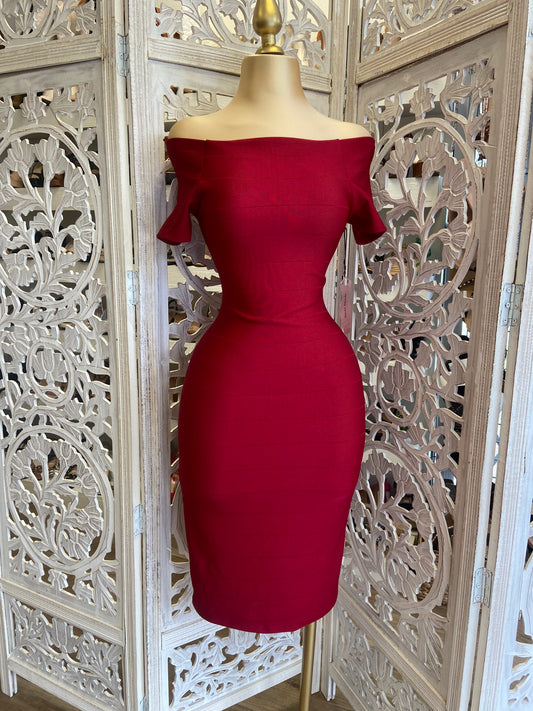 Wine Bandage Dress