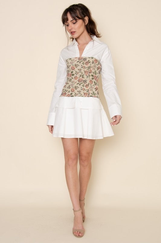 Country Rose Corset Shirt Dress - Stretchy, Estira poco