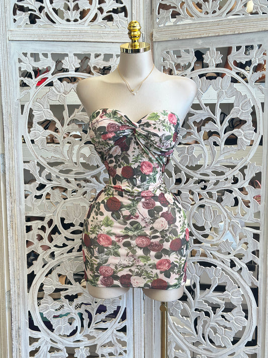 Floral Garden Mini Dress- Stretchy, Estira