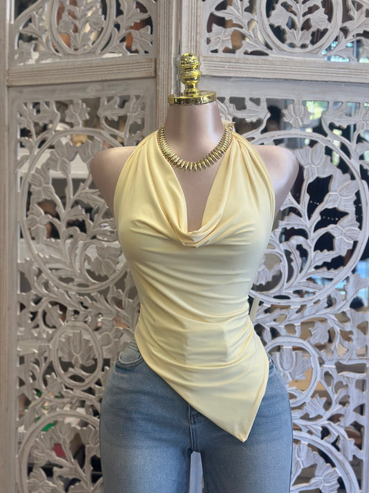 Cowl Neck Backless Top