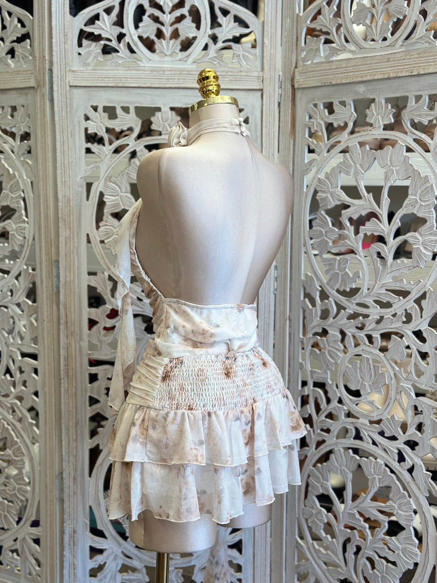 Mesh Floral Neutral Floral Set- Stretchy, Estira