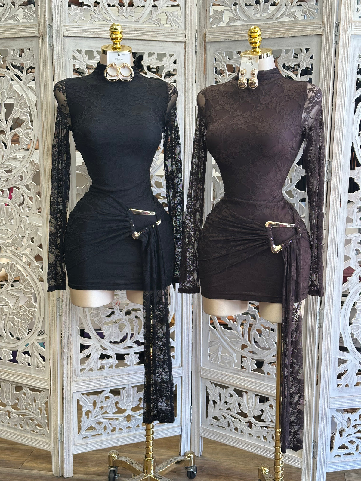 Vivienne Hardware Mini Dress Dress- Estira, Stretchy