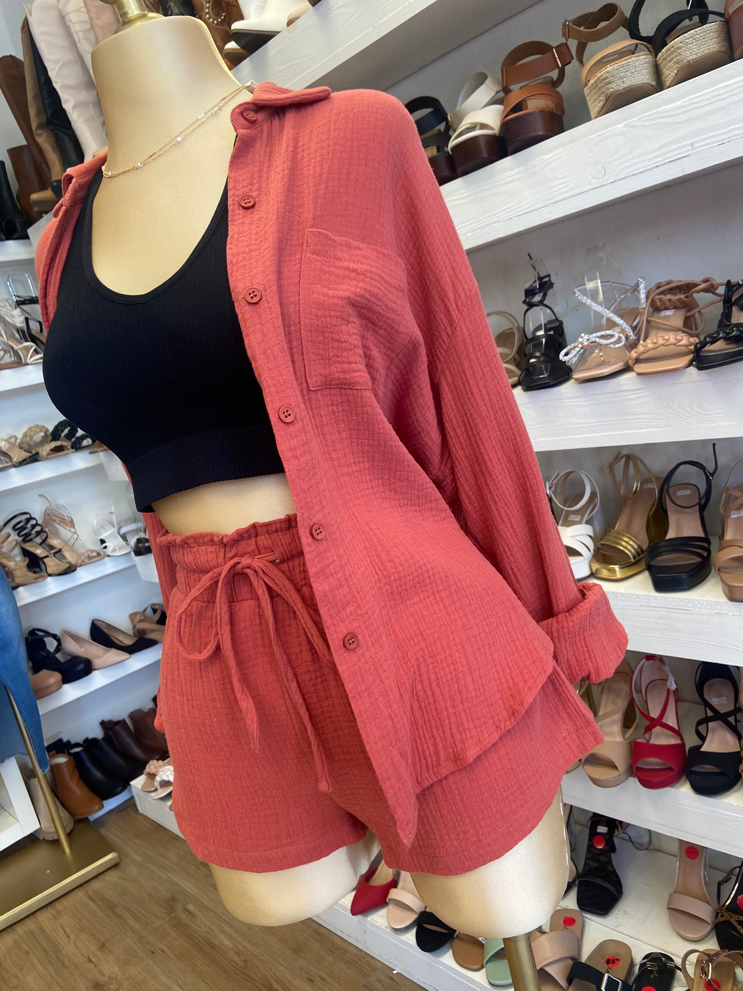 Button Up Top and Short Set