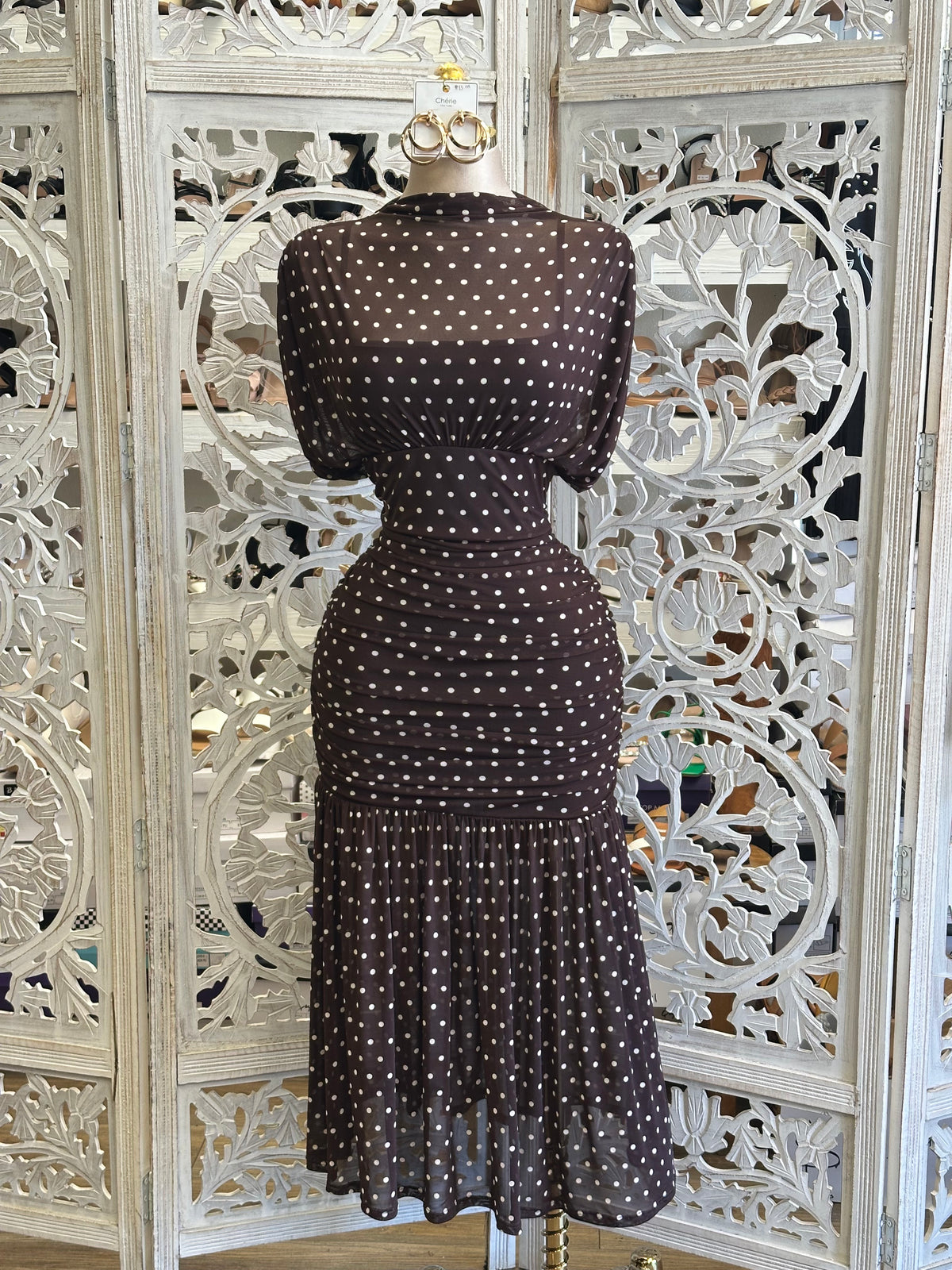 Islay Mock-Neck Midi Dress- Estira , Stretchy