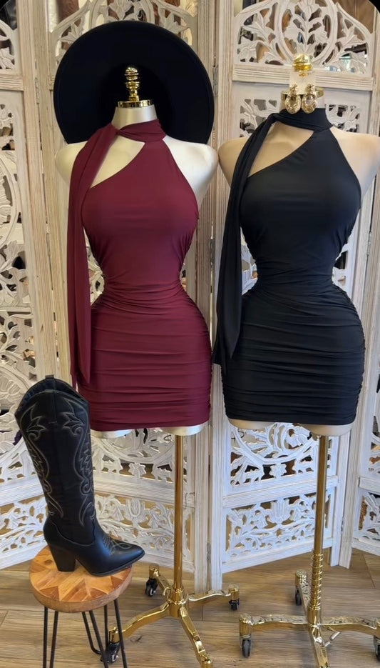 Chateau Drape Dress Dress- Estira, Stretchy