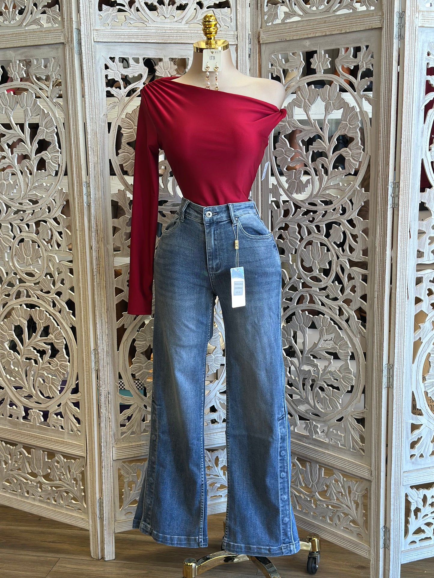 Asymmetrical Knotted Blouse- Estira, Stretchy