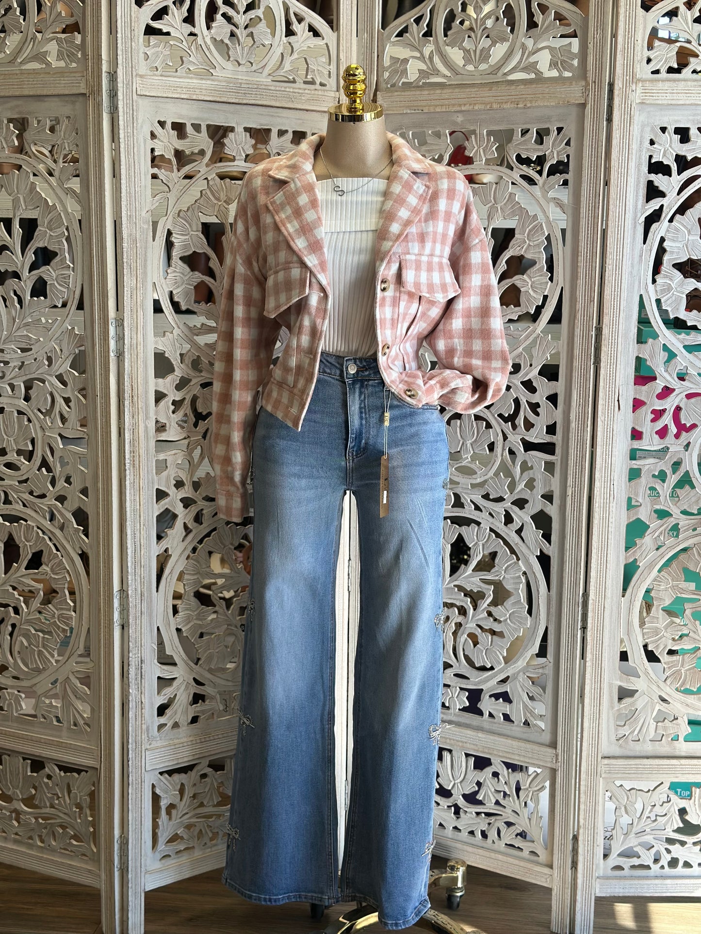 Pastel Pink Plaid Jacket