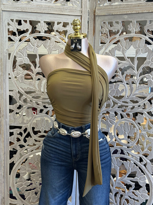 Strapless Scarf Top- Estira, Stretchy