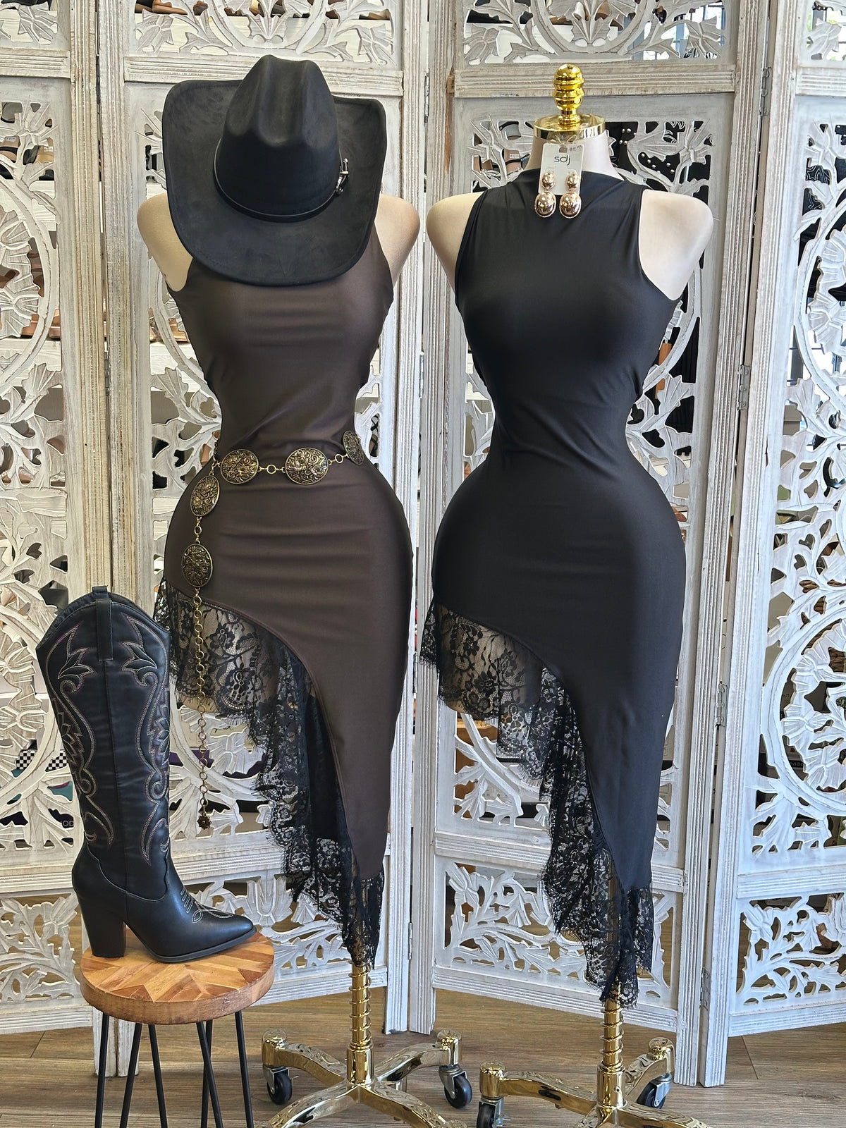 Sabine Asymmetric Midi Dress- Estira Poco, Slightly Stretchy