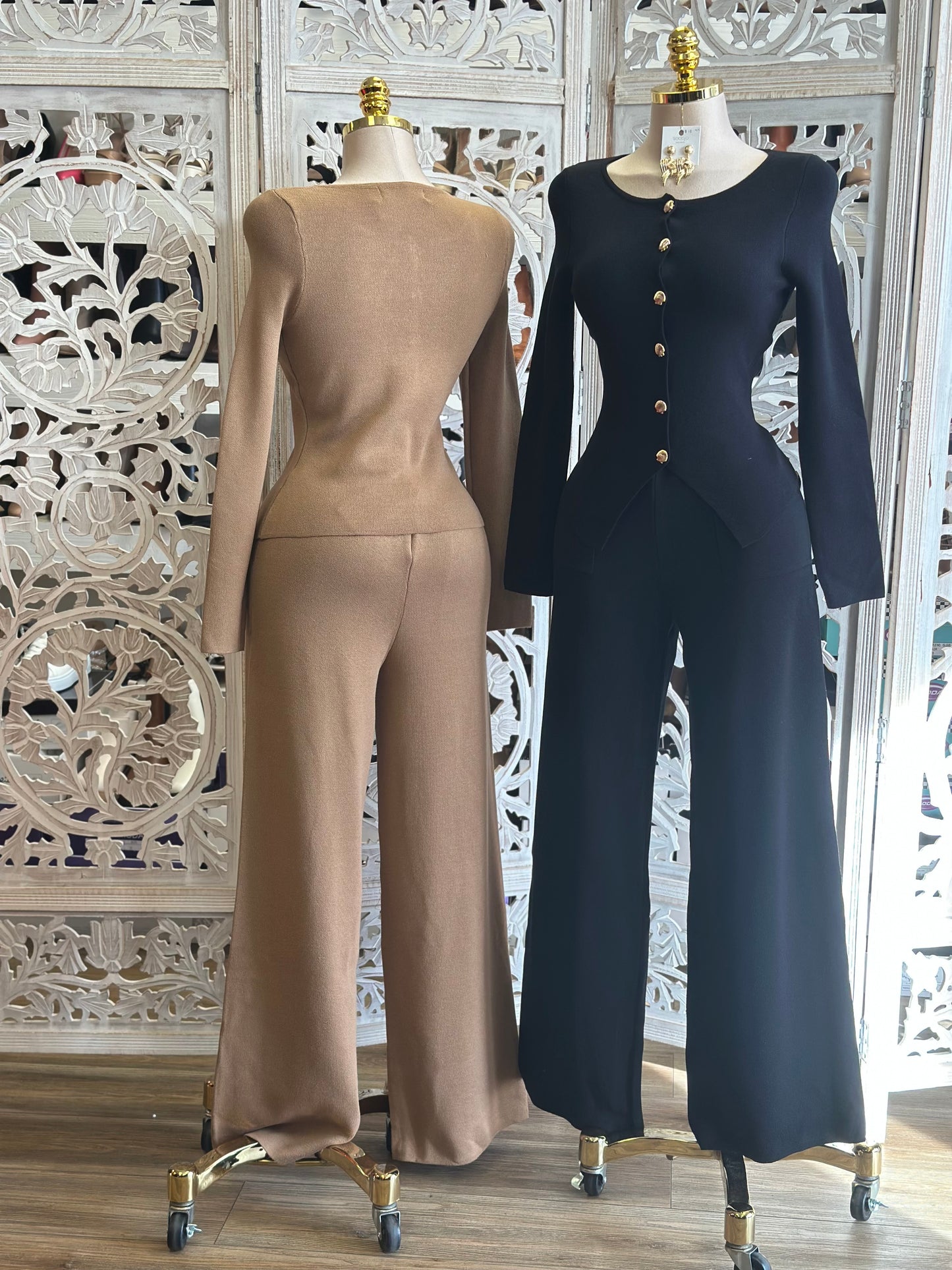 Soft Sweater Button Up Set- Stretchy,Estira