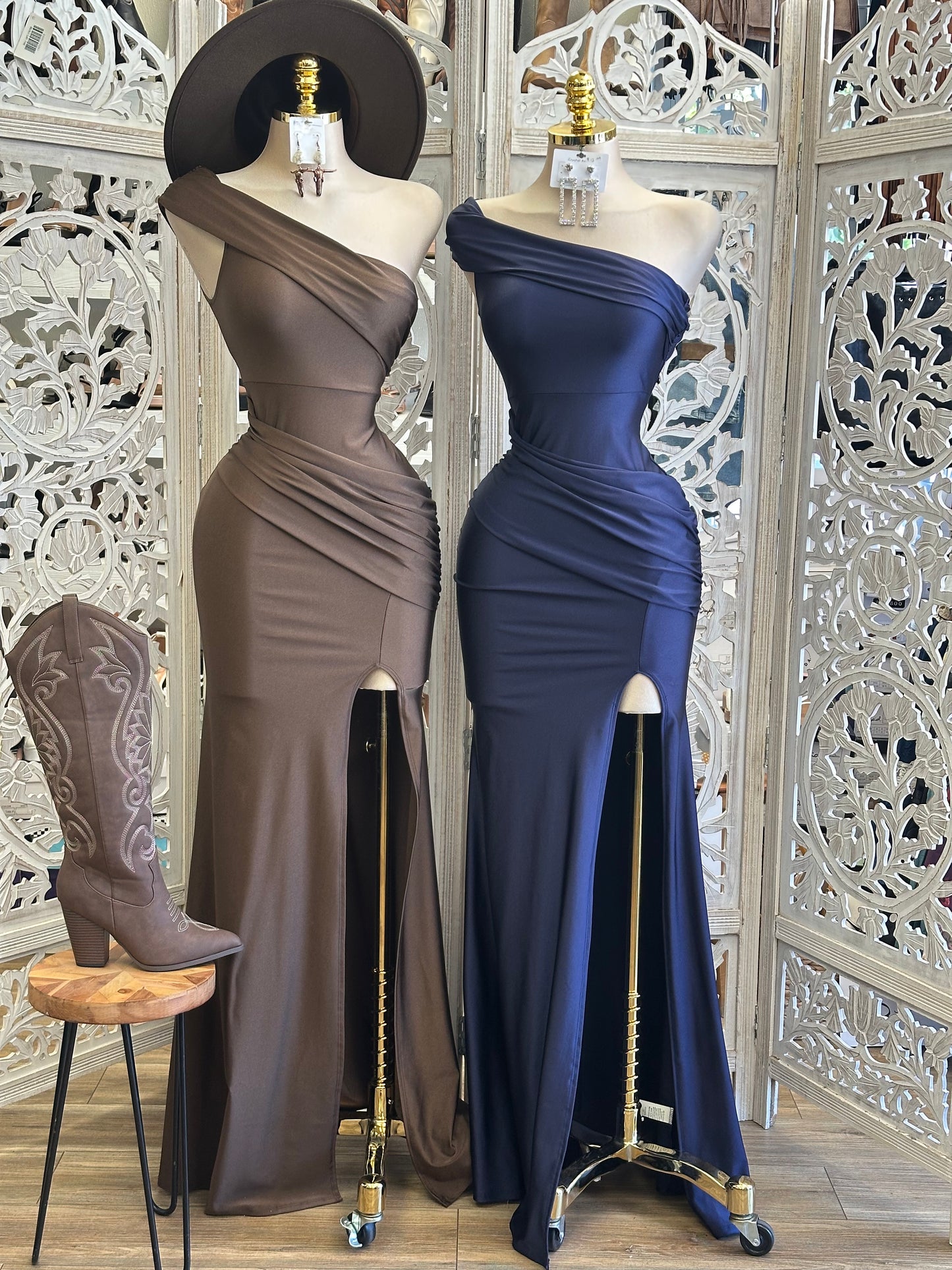 One Sleeve Evening Dress- Stretchy ,Estira