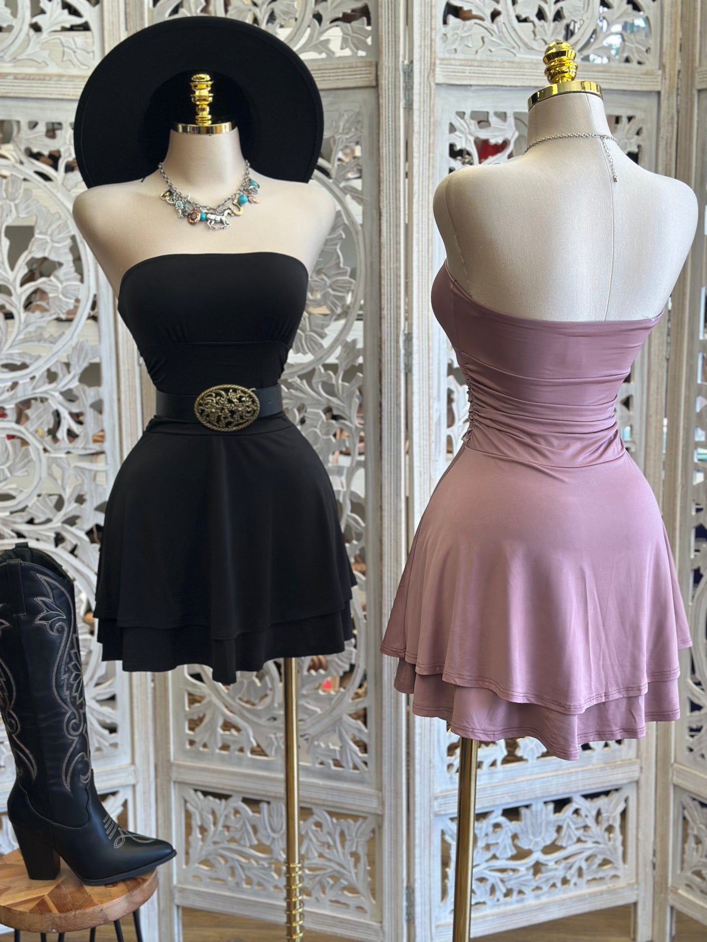 Strapless Elizabeth Mini Dress- Stretchy